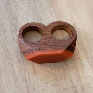 ORANGE Double Wood Ring